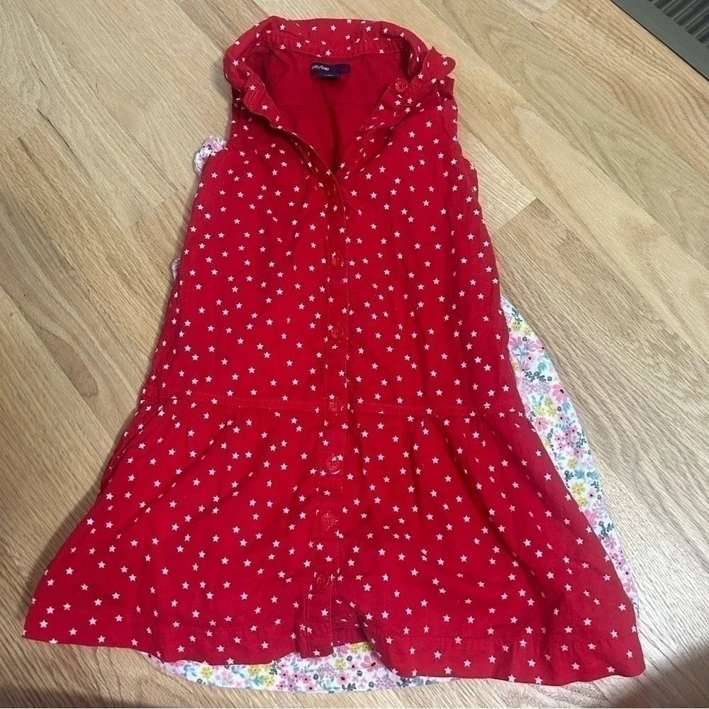 4T Dress Bundle H&M Gap Star Red Collared Button Down Sleeveless Kids Toddler